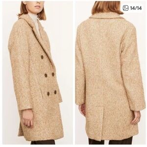Vince Wool Boucle Double-Breasted Coat, Beige, XS